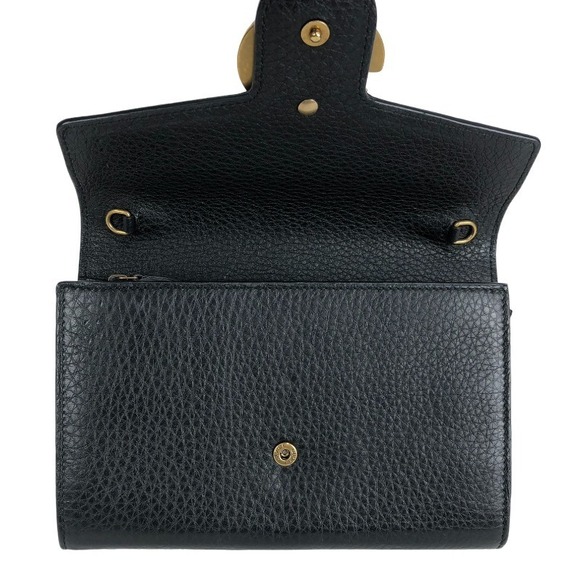 Gucci GG Marmont Chain Wallet Shoulder Bag Black - Picture 6 of 8